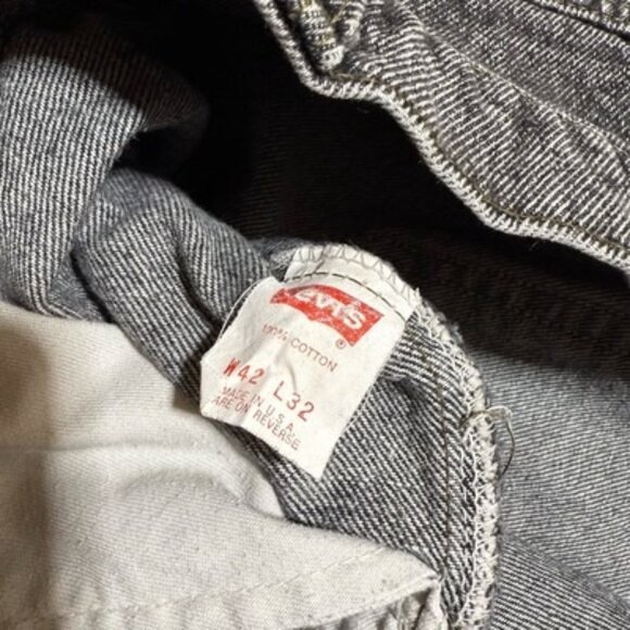 Vintage 90s Levis Jeans 505 Black Stone Wash Straight Leg Regular Denim 40x31 - Picture 8 of 14